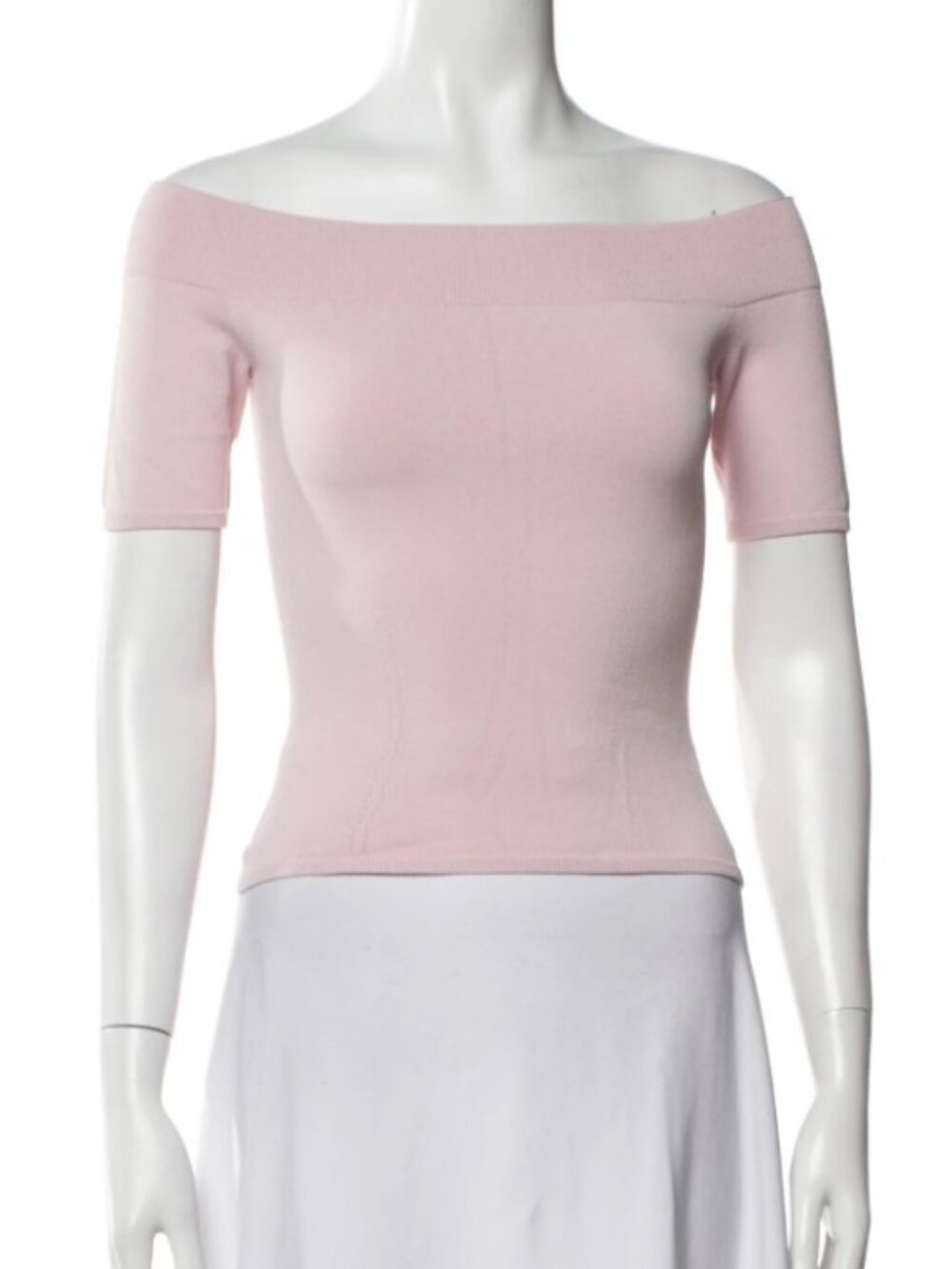Alexander McQueen Off The Shoulder Top XL / LG Pink Jersey Knit Stretch 175/96A